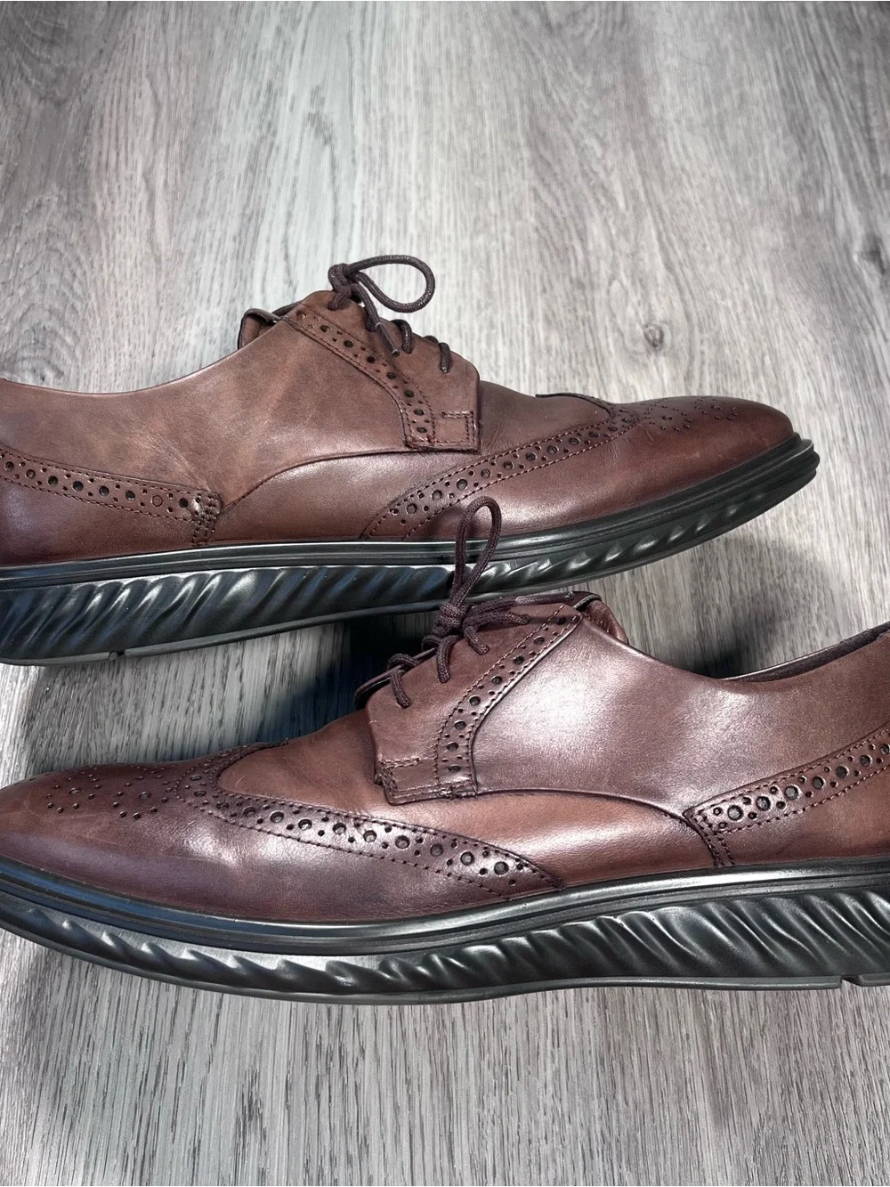 ECCO ST.1 Hybrid Men’s Wingtip‎ Brogue Oxford Brown Leather Size 9 US / 43 EU